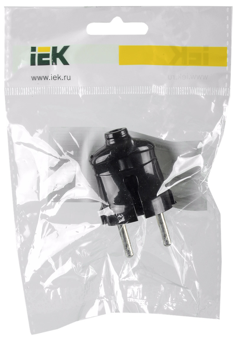 

Вилка IEK EVP20-06-01-K02 ВПп20-02-Ст разброная прямая без заземления 6А черная, EVP20-06-01-K02