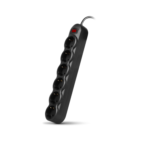

Сетевой фильтр Sven SF-06E 3,0 м (6 розеток с защитными шторками) черный, цветная коробка, SF-06E