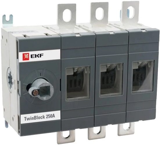 

Рубильник EKF tb-s-250-3p 250A 3P без рукоятки управления TwinBlock, tb-s-250-3p