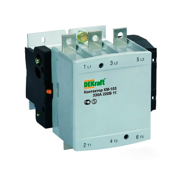 

Контактор DEKraft 22162DEK КМ-103 400А 220В АС3 1НО+1НЗ, 22162DEK