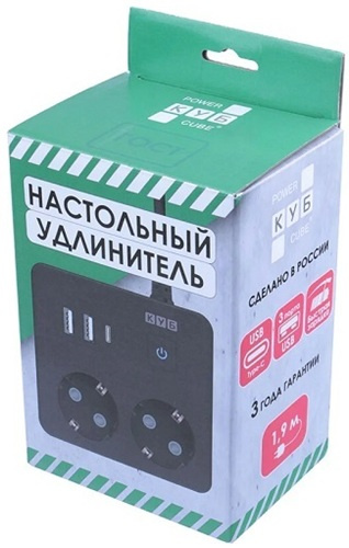 фото Удлинитель сетевой Power Cube PC-1B-2M в Краснодаре