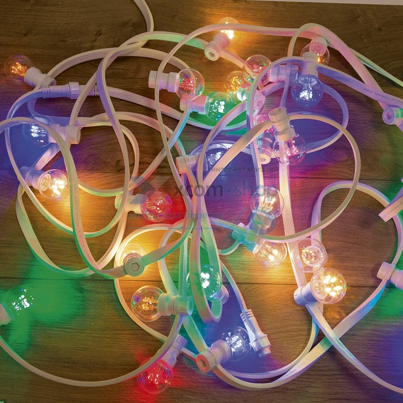 

Гирлянда NEON-NIGHT 331-309 LED Galaxy Bulb String 10м, белый каучук, 30 ламп*6 LED МУЛЬТИ, влагостойкая IP65, 331-309