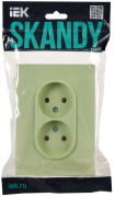 фото Розетка двухместная без заземления IEK SK-R20-10-K06-F