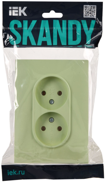фото Розетка двухместная без заземления в сборе IEK SK-R20-10-K06-F в Омске
