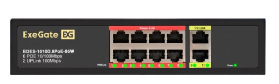 фото Коммутатор неуправляемый Exegate EDES-1010D.8PoE-96W в Перми