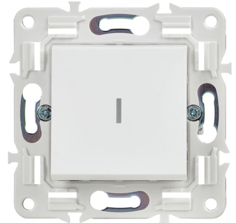 

Выключатель одноклавишный с подсветкой IEK SK-V10-1-10-K01 SKANDY 10А SK-V07W Арктический белый, SK-V10-1-10-K01