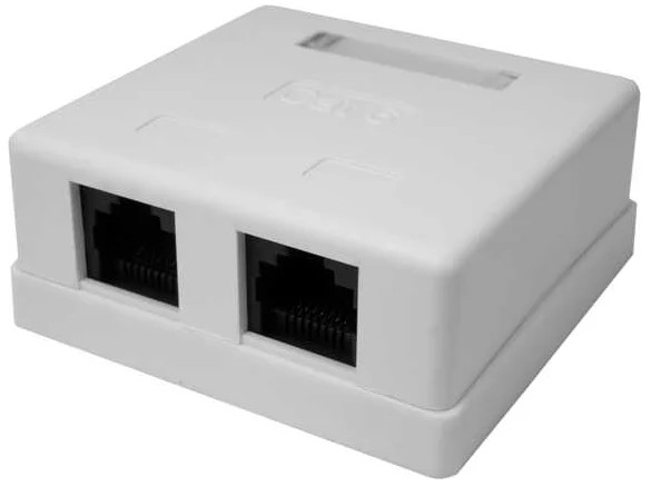 

Розетка настенная SUPRLAN 10-0310-1 накладная RJ45 2 кат.6 UTP белый, 10-0310-1