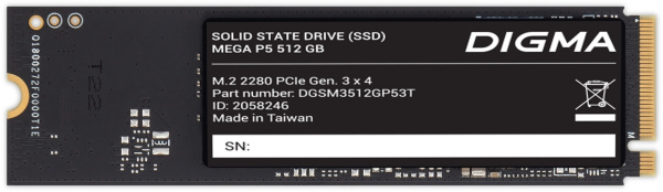 фото Накопитель SSD M.2 2280 Digma Mega P5 в Перми 512 ГБ