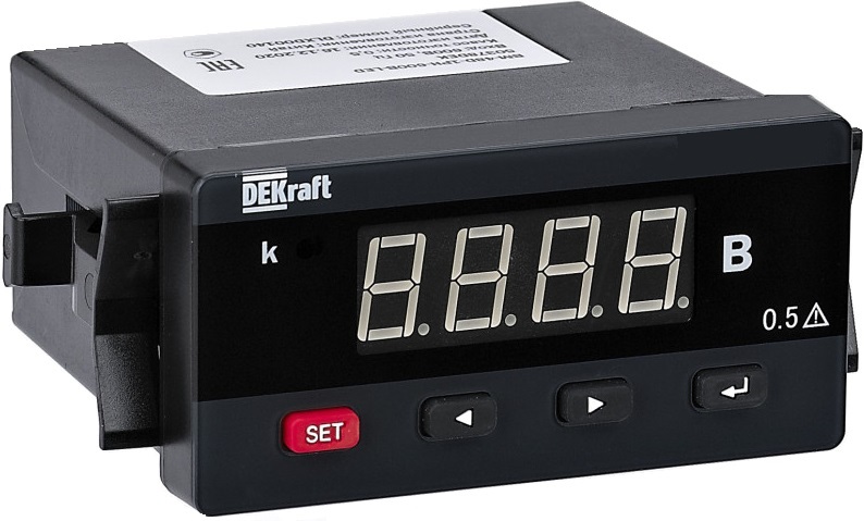 

Амперметр DEKraft 50328DEK цифровой 96x48мм однофазный, вход 1А, LED-дисплей АМ-48D, 50328DEK