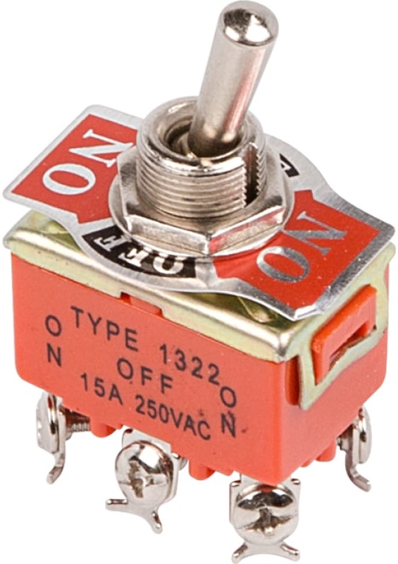 

Тумблер Rexant 06-0328-B 250V 15А (6c) ON-OFF-ON двухполюсный (KN-203), 06-0328-B