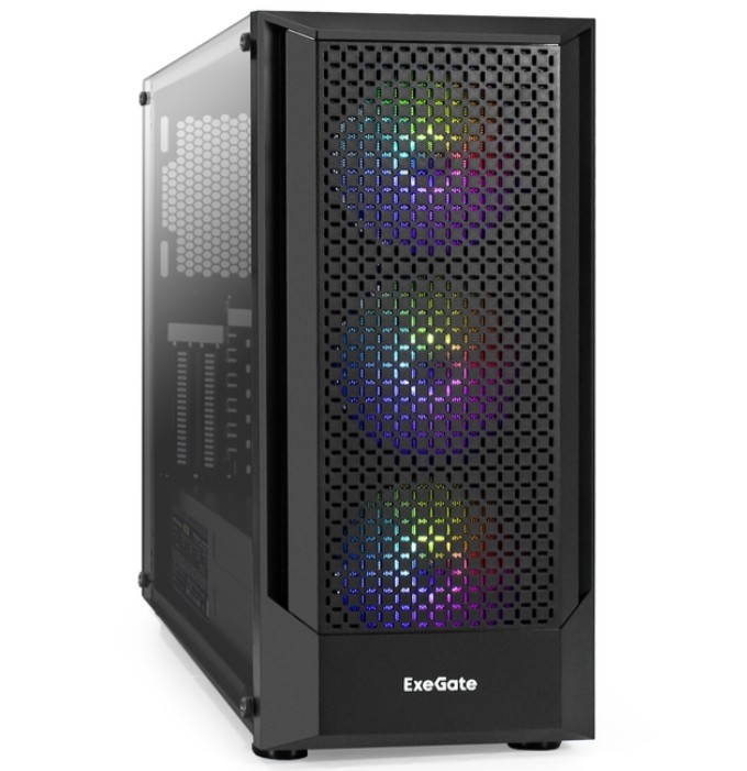 

Корпус ATX Exegate EVO-8227 EX296353RUS черный, БП 600W, боковая панель из закаленного стекла, USB 3.2, 2*USB 2.0, audio, EVO-8227