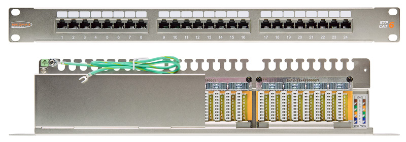 

Патч-панель NikoMax NMC-RP24SE2-1U-MT 19", 1U, 24 порта, Кат.6, RJ45/8P8C, 110/KRONE, T568A/B, полный экран, с органайзером, металлик, NMC-RP24SE2-1U-MT