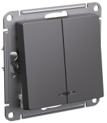 фото Выключатель двухклавишный с подсветкой Systeme Electric ATN001453