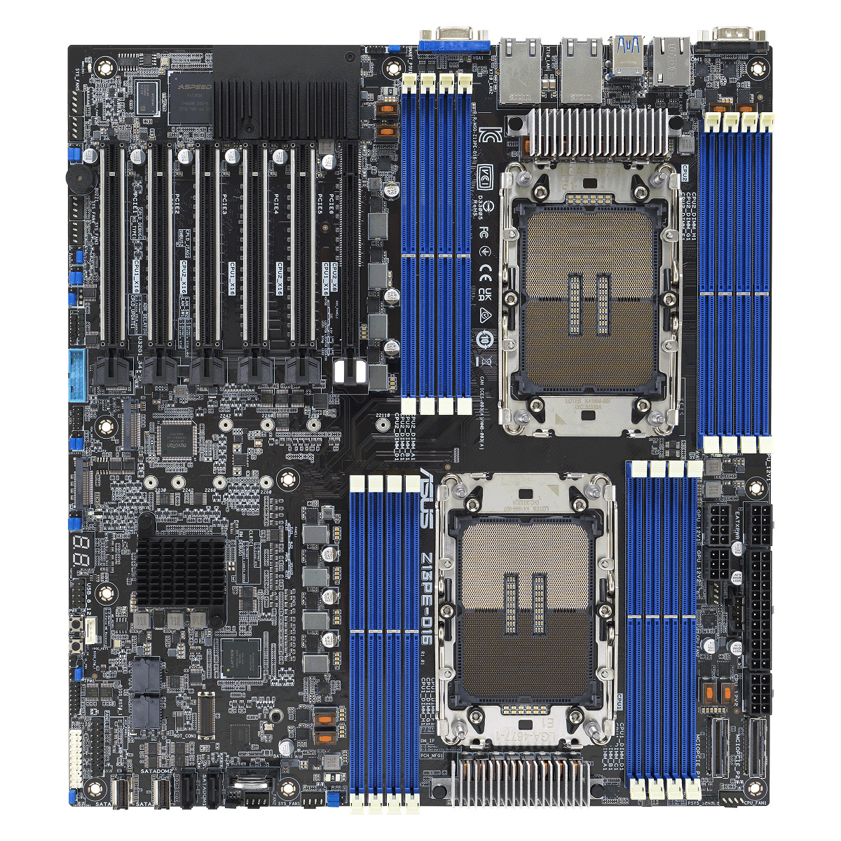 

Материнская плата E-ATX ASUS Z13PE-D16 90SB0CA0-M0UAY1 (2*LGA4677, C741, 16*DDR5 (5600), 6*PCIe, 2*M.2, 10*SATA, 2*USB 3.2, VGA), Z13PE-D16