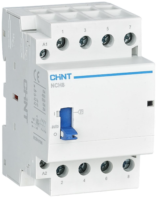 

Контактор модульный CHINT 257478 NCH8-25M/40 AC 220-240В 50/60Гц ручное управление, 257478