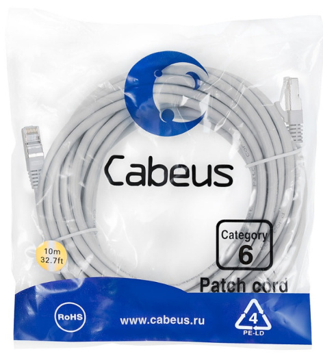 фото Кабель патч-корд F/UTP 6 кат. 10м Cabeus PC-FTP-RJ45-Cat.6-10m-LSZH в Перми