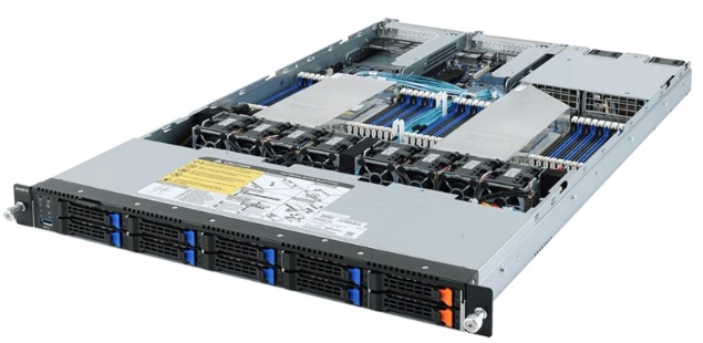 

Серверная платформа 1U GIGABYTE R182-Z91 (2*SP3, 32*DDR4 (3200), 8*2.5" SATA/SAS, 2*2.5" NVMe HS, M.2, 2*PCIe, 2*1200W, USB 3.0, VGA), R182-Z91
