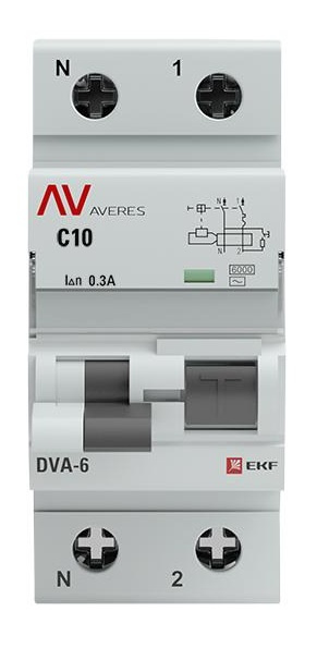 фото Автомат дифференциальный EKF rcbo6-1pn-10C-300-ac-av в Перми