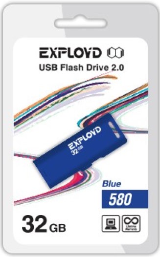 

Накопитель USB 2.0 32GB Exployd EX-32GB-580-Blue 580, синий, EX-32GB-580-Blue