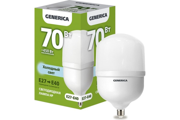 фото Лампа светодиодная GENERICA LL-HP-70-230-65-E27-E40-G в Омске