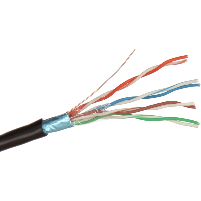 

Кабель витая пара F/UTP 5e кат. 4 пары Exegate FUTP4-C5e-CU-S24-OUT-PE-BK-305 24AWG(0.51 мм), медь, одножильный (solid), внешний, с троссом, PE, чёрны, FUTP4-C5e-CU-S24-OUT-PE-BK-305