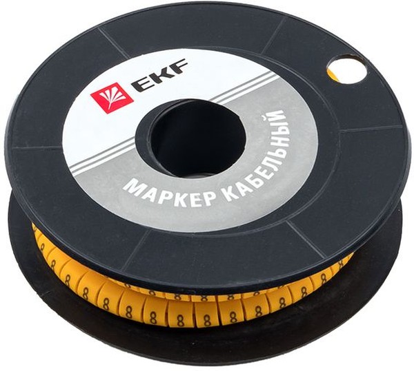 

Маркер на кабель EKF plc-KM-2.5-8 2,5 мм2 "8" (1000 шт.) (ЕС-1), plc-KM-2.5-8