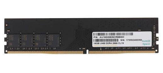 

Модуль памяти DDR4 16GB Apacer EL.16G2V.PRH PC4-21300 2666MHz CL19 1.2V Retail, EL.16G2V.PRH