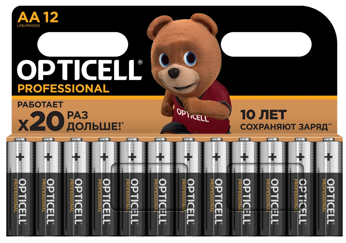

Батарейка OPTICELL 5052005 алкалиновый AA/LR6 (блист. 12шт) Professional Opticell, 5052005