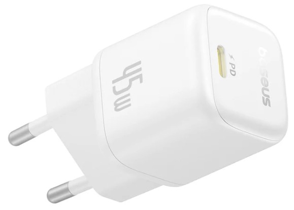 

Зарядное устройство сетевое Baseus PicoGo GaN P10176800213-00 1C 45W EU Moon White, PicoGo GaN