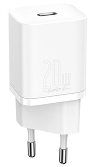 

Зарядное устройство сетевое Baseus TZCCSUP-B02 Super Si Quick Charger USB-C 20W White, TZCCSUP-B02