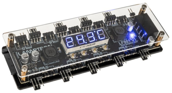 Изображение товара Панель Lamptron LAMP-LP801 регулятор температуры вентилятора ARGB 8 каналов