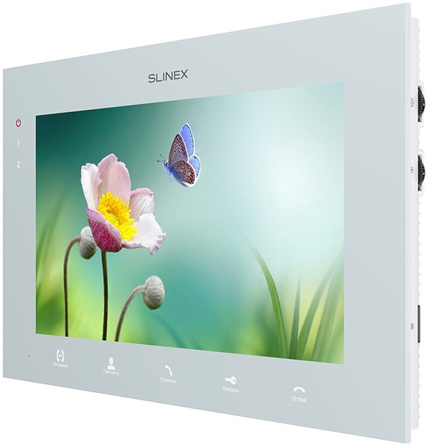 

Видеодомофон Slinex SQ-07MTHD White цветной, настенный, 7" сенсорный TFT LCD дисплей 16:9, разрешение экрана 1024х600, SQ-07MTHD White