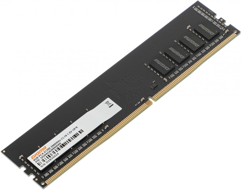 

Модуль памяти DDR4 4GB Digma DGMAD42666004S 2666MHz RTL PC4-21300 CL19 DIMM 288-pin 1.2В single rank Ret, DGMAD42666004S