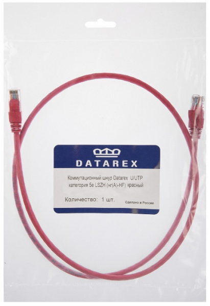 фото Кабель патч-корд U/UTP 5e кат. 0.5м Datarex DR-181305 в Омске