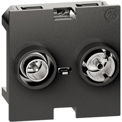 

Розетка BTicino K4217M2P10 LIVING NOW телевизионная-спутниковая TV-SAT оконечная, 2 модуля, K4217M2P10