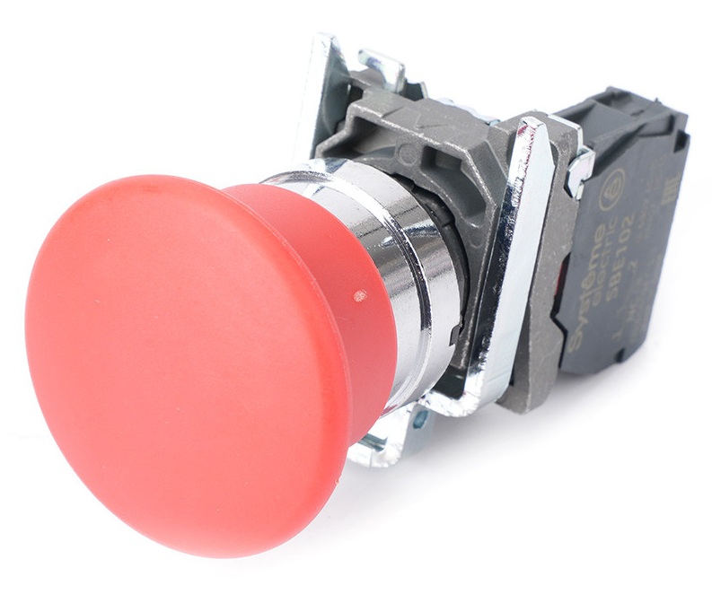 

Кнопка Systeme Electric SB4BC42 с гриб головкой SB4 в сборе 22мм 40мм красная с возвратом металл 1НЗ, SB4BC42
