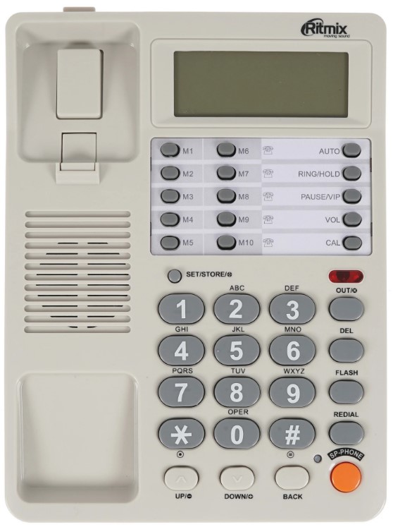 

Телефон проводной Ritmix RT-495 80002153 белый/серый, RT-495