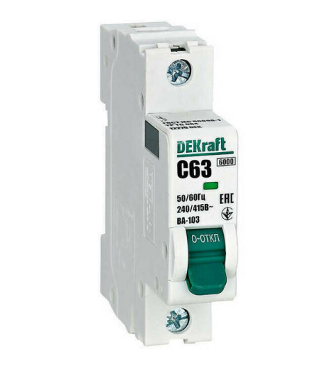 Изображение товара Автоматический выключатель DEKraft 12279DEK 63А IP20 для защиты цепей