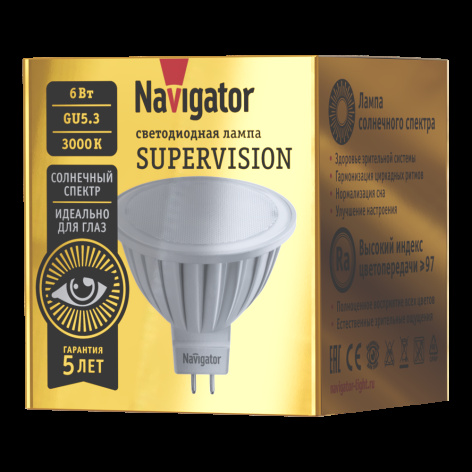 фото Лампа светодиодная Navigator NLL-MR16-6-230-3K-GU5.3-FR-SV в Уфе