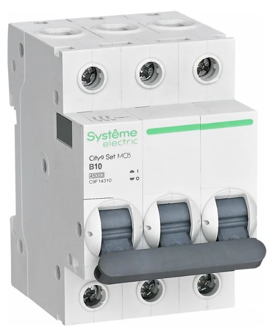 

Автоматический выключатель Systeme Electric C9F14310 City9 Set B 10А 3P 4.5kA 400В, C9F14310