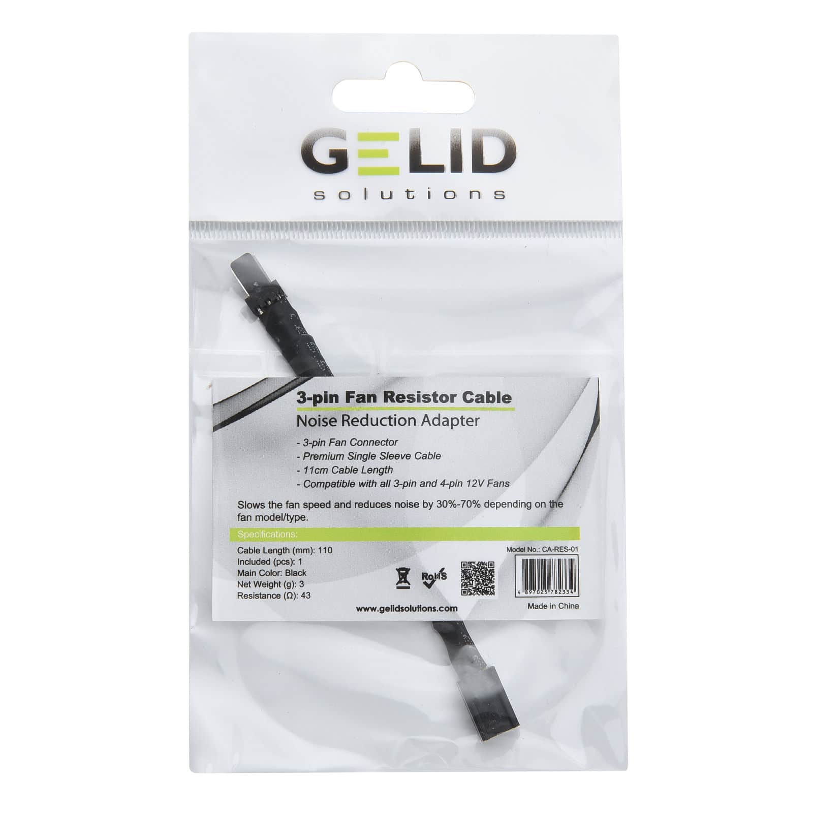 

Адаптер GELID CA-RES-01 для снижения скорости вентиляторов Noise Reduction Adapter 3-pin (43 Ом), 11 см, CA-RES-01