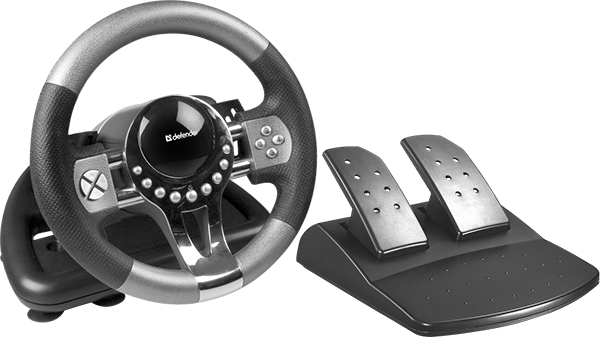 

Руль Defender Forsage GTR 64367 12 кнопок + два подрулевых переключателя + восьмипозиционный переключатель видов, присоски + струбцина, Forsage GTR