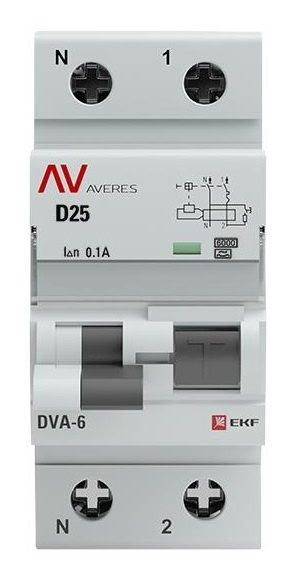 фото Автомат дифференциальный EKF rcbo6-1pn-25D-100-a-av в Красноярске
