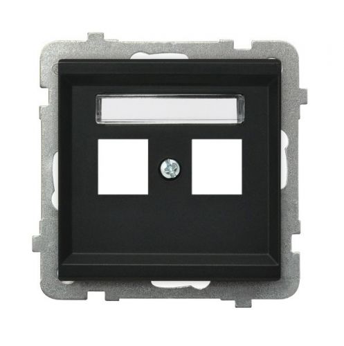 

Накладка Ospel GPK-2R/p/33 двойной, тип Keystone, простой, черный металлик, GPK-2R/p/33