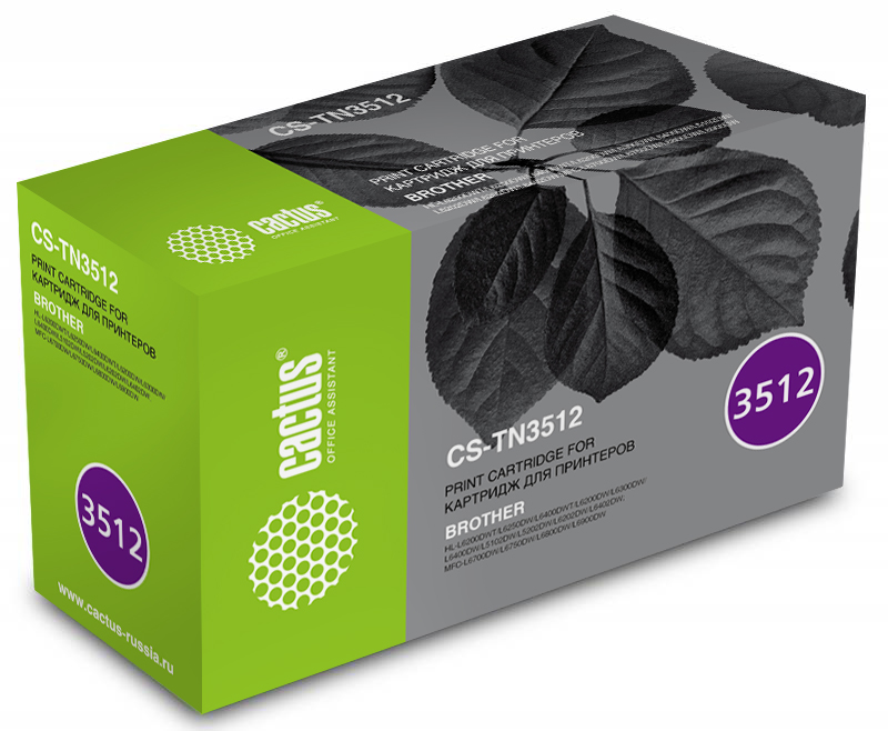 

Картридж черный Cactus CS-TN3512 (12000стр.) для Brother DCP L6600DWHL/L6250DNHL/L6300DWHL/L6400DWHL/L6400DWTMFC/L6800DWMFC/L6800DWTMFC/L6900DWMFC/L69, CS-TN3512