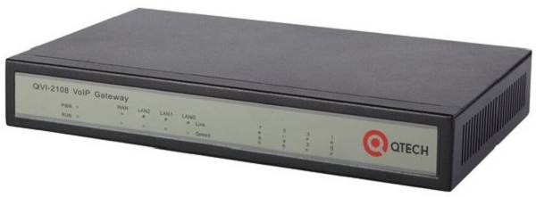 

Шлюз QTECH QVI-2108-FXO 8*FXO, 3*10/100BASE-T (LAN), 10/100BASE-T (WAN), внешний БП (12В), 100-240В AC, QVI-2108-FXO