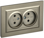 фото Розетка двухместная без заземления в сборе  IEK BR-R23-10-K37-F