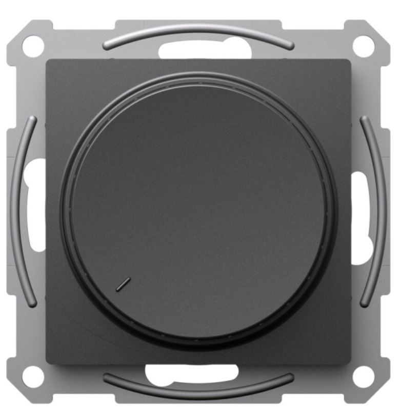 

Светорегулятор Systeme Electric ATN001423 AtlasDesign поворотно-нажимной LED, RC, 400Вт, механизм, Базальт, ATN001423