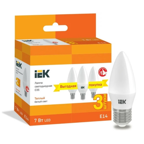фото Лампа светодиодная IEK LLE-C35-07-230-30-E14-3 в Уфе