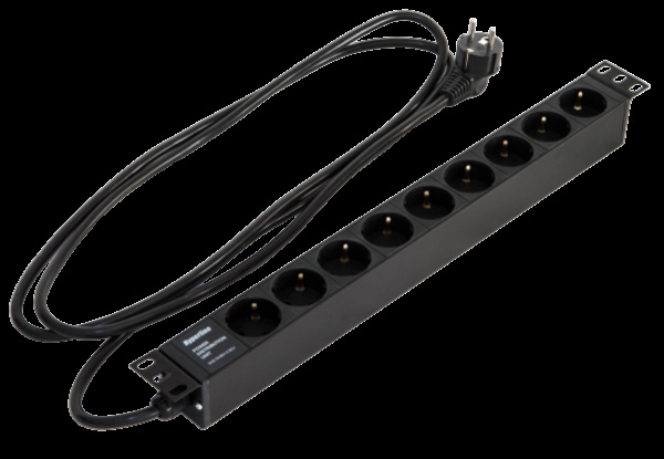 фото Блок розеток 19", 9 розеток Hyperline SHE19-9SH-2.5EU в Омске
